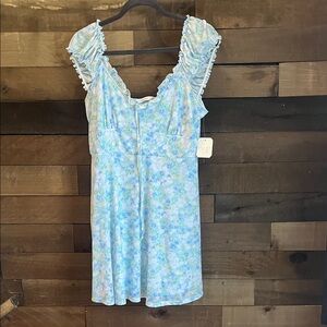 Altar'd State Blue and Green Floral Dress